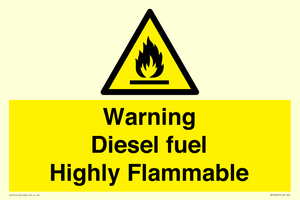 Warning diesel fuel Highly Flammable